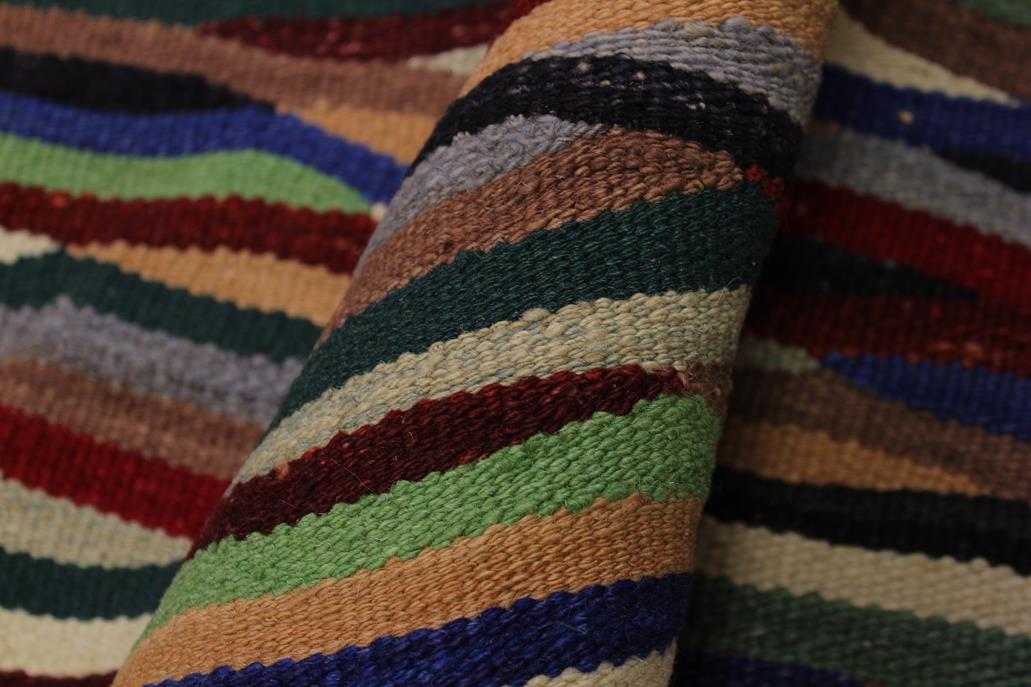 Flat Weave Kilim Antique Navaho Vintage handmade Modern Kilim Red Ivory Hand-Woven Rectangle 100% Wool Area Rug 5x7 