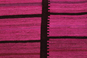 handmade Modern Kilim Pink Purple Hand-Woven RECTANGLE 100% WOOL area rug 5x7