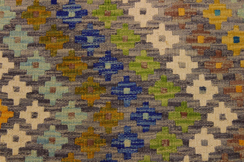 handmade Modern Kilim Ivory Gray Hand-Woven RECTANGLE 100% WOOL area rug 5x8