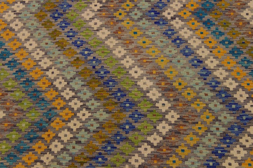 Flat Weave Kilim Antique Navaho Vintage handmade Modern Kilim Ivory Gray Hand-Woven Rectangle 100% Wool Area Rug 5x8 