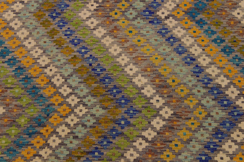 handmade Modern Kilim Ivory Gray Hand-Woven RECTANGLE 100% WOOL area rug 5x8