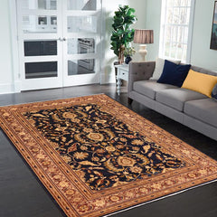 handmade Traditional Kafkaz Blue Brown Hand Knotted RECTANGLE 100% WOOL area rug 10 x 14