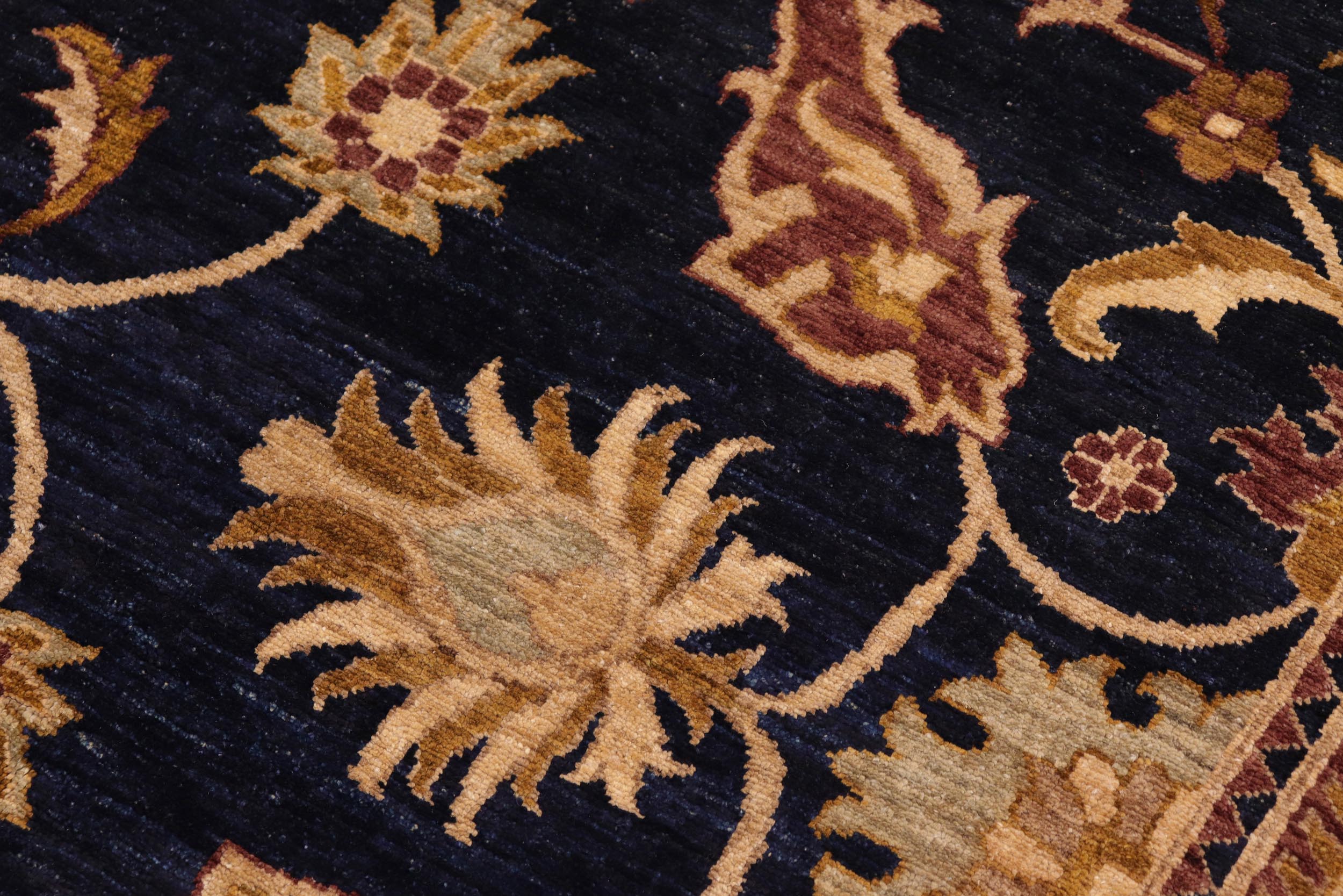 handmade Traditional Kafkaz Blue Brown Hand Knotted RECTANGLE 100% WOOL area rug 10x14