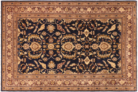 handmade Traditional Kafkaz Blue Brown Hand Knotted RECTANGLE 100% WOOL area rug 10x14