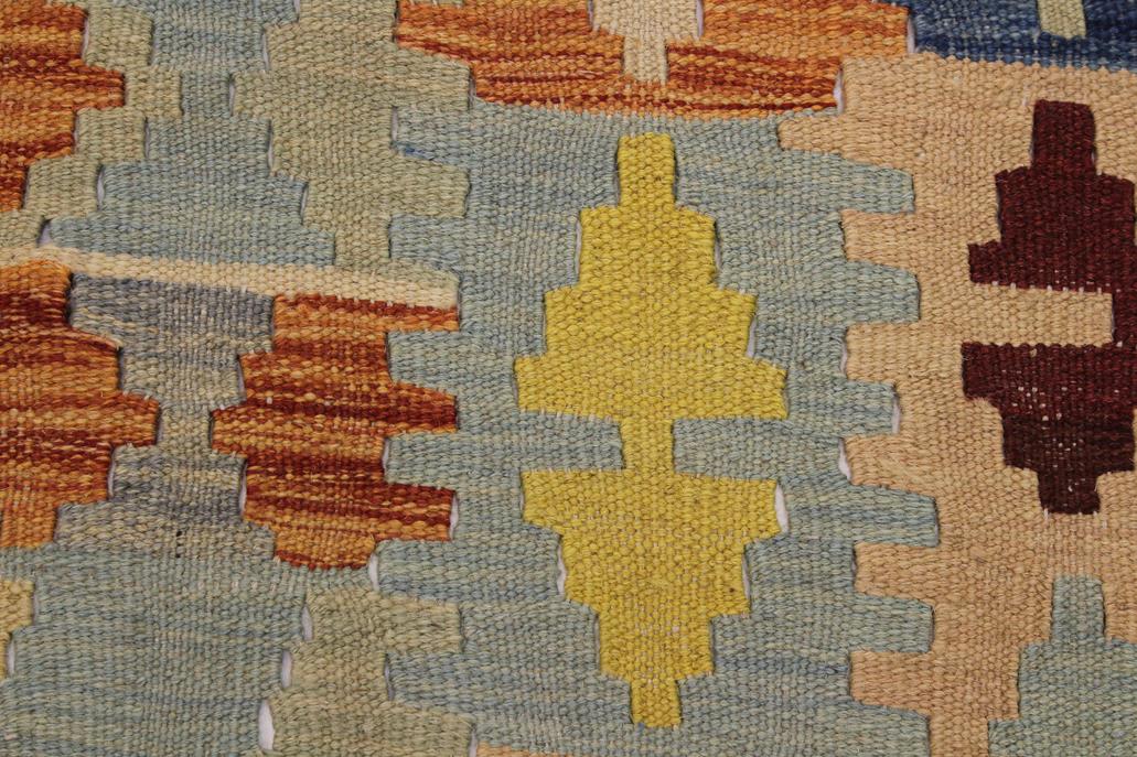 Flat Weave Kilim Antique Navaho Vintage handmade Geometric Kilim Rust Tan Hand-Woven Rectangle 100% Wool Area Rug 5x7 