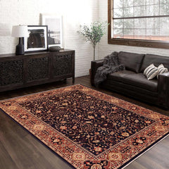 handmade Transitional Kafkaz Blue Brown Hand Knotted RECTANGLE 100% WOOL area rug 10 x 14