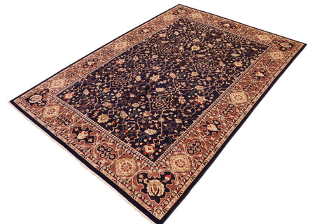 handmade Traditional Kafkaz Blue Brown Hand Knotted RECTANGLE 100% WOOL area rug 10x14