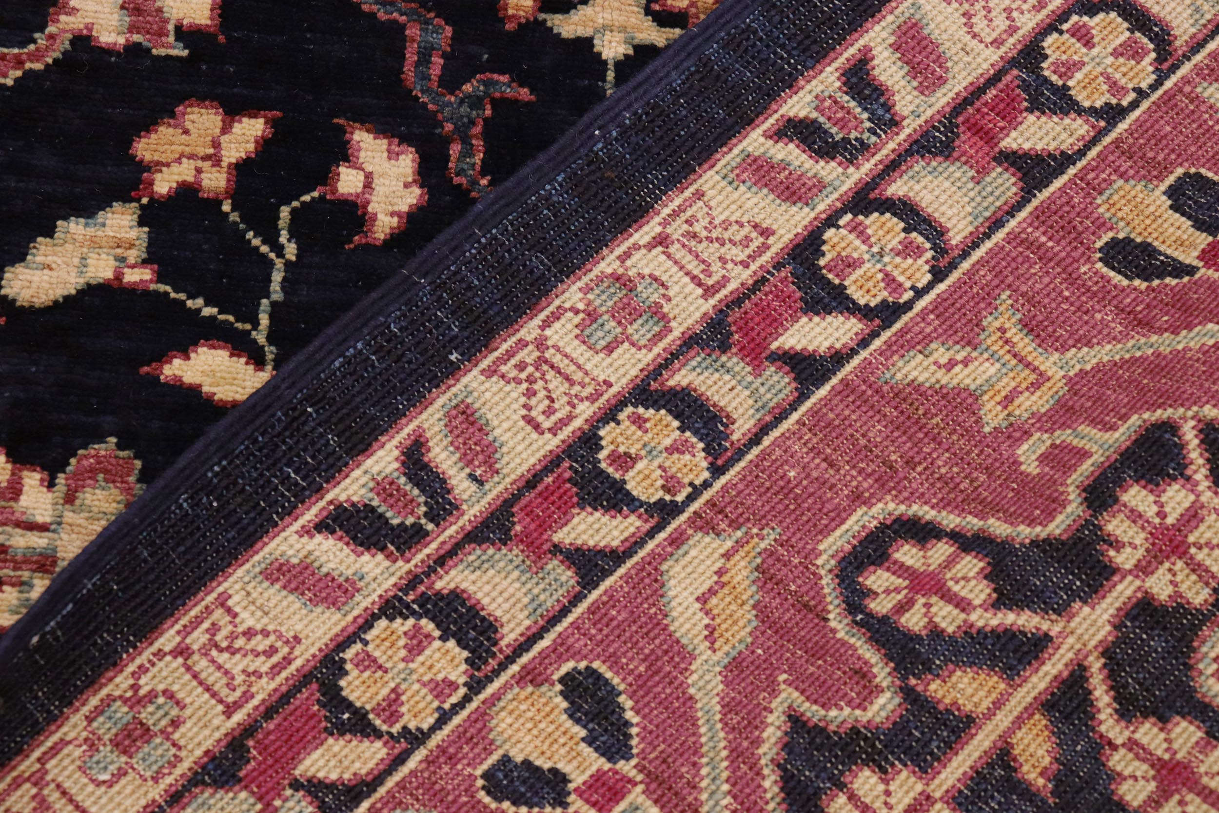 handmade Traditional Kafkaz Blue Brown Hand Knotted RECTANGLE 100% WOOL area rug 10x14