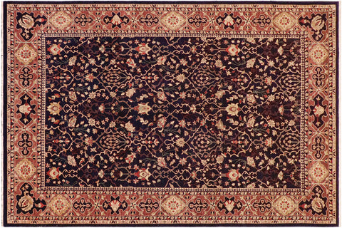 handmade Traditional Kafkaz Blue Brown Hand Knotted RECTANGLE 100% WOOL area rug 10x14