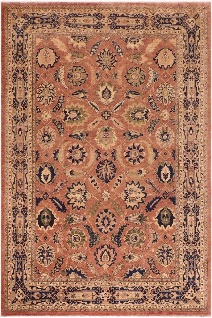 handmade Traditional Kafkaz Orange Blue Hand Knotted RECTANGLE 100% WOOL area rug 10 x 14