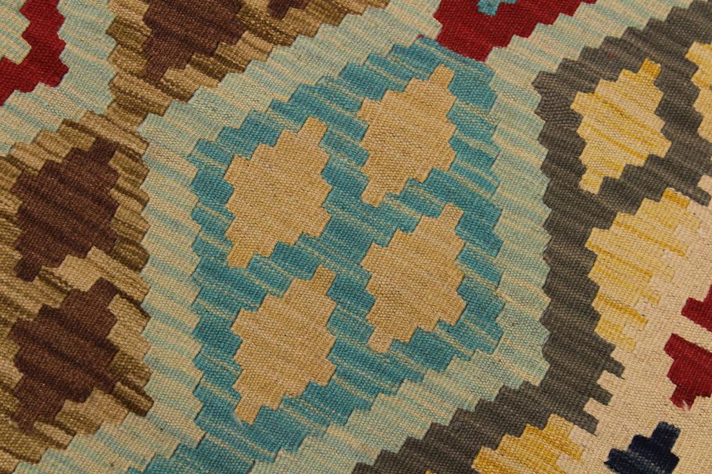 Flat Weave Kilim Antique Navaho Vintage handmade Geometric Kilim Beige Brown Hand-Woven Rectangle 100% Wool Area Rug 5x7 