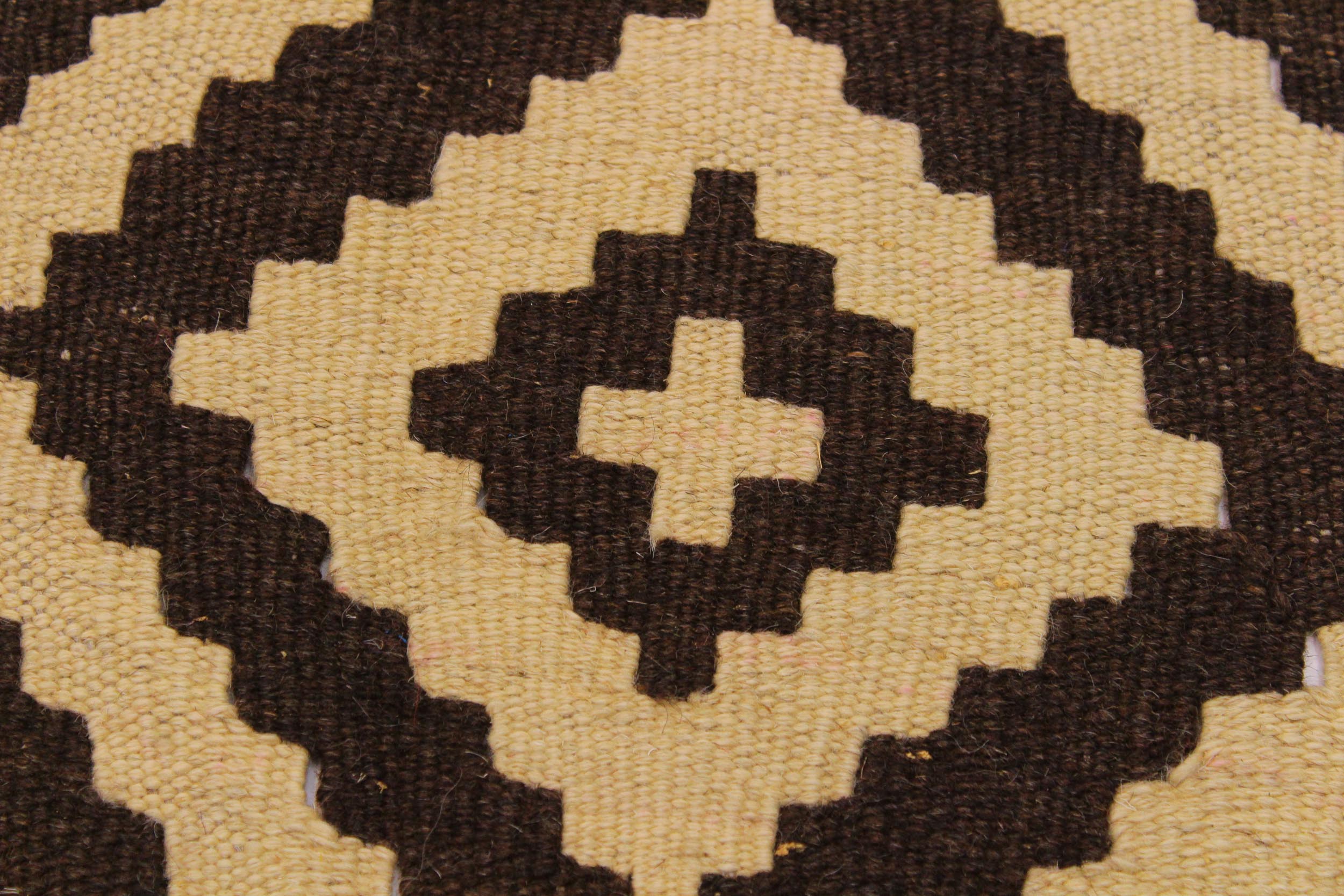 handmade Modern Kilim Beige Brown Hand-Woven RECTANGLE 100% WOOL area rug 4' x 7'