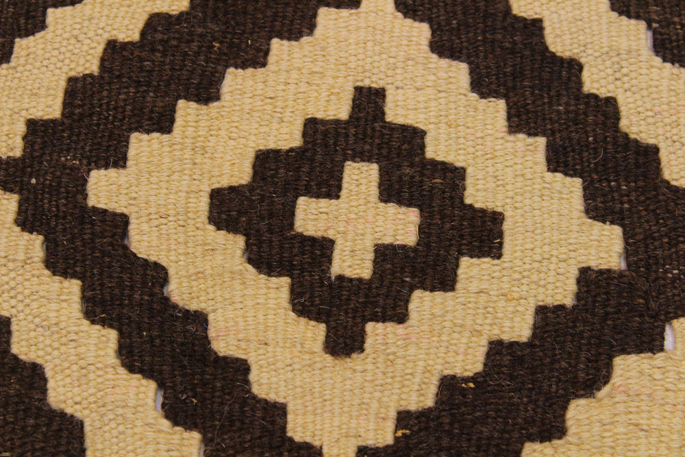 handmade Modern Kilim Beige Brown Hand-Woven RECTANGLE 100% WOOL area rug 4' x 7'