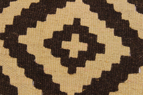 handmade Modern Kilim Beige Brown Hand-Woven RECTANGLE 100% WOOL area rug 4' x 7'