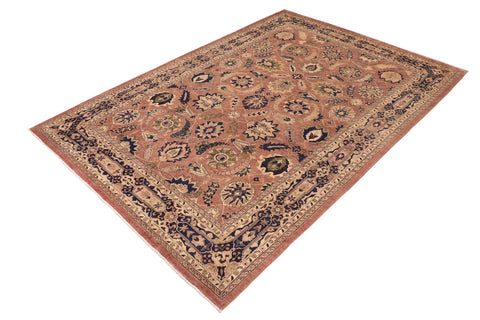 handmade Traditional Kafkaz Orange Blue Hand Knotted RECTANGLE 100% WOOL area rug 10x14