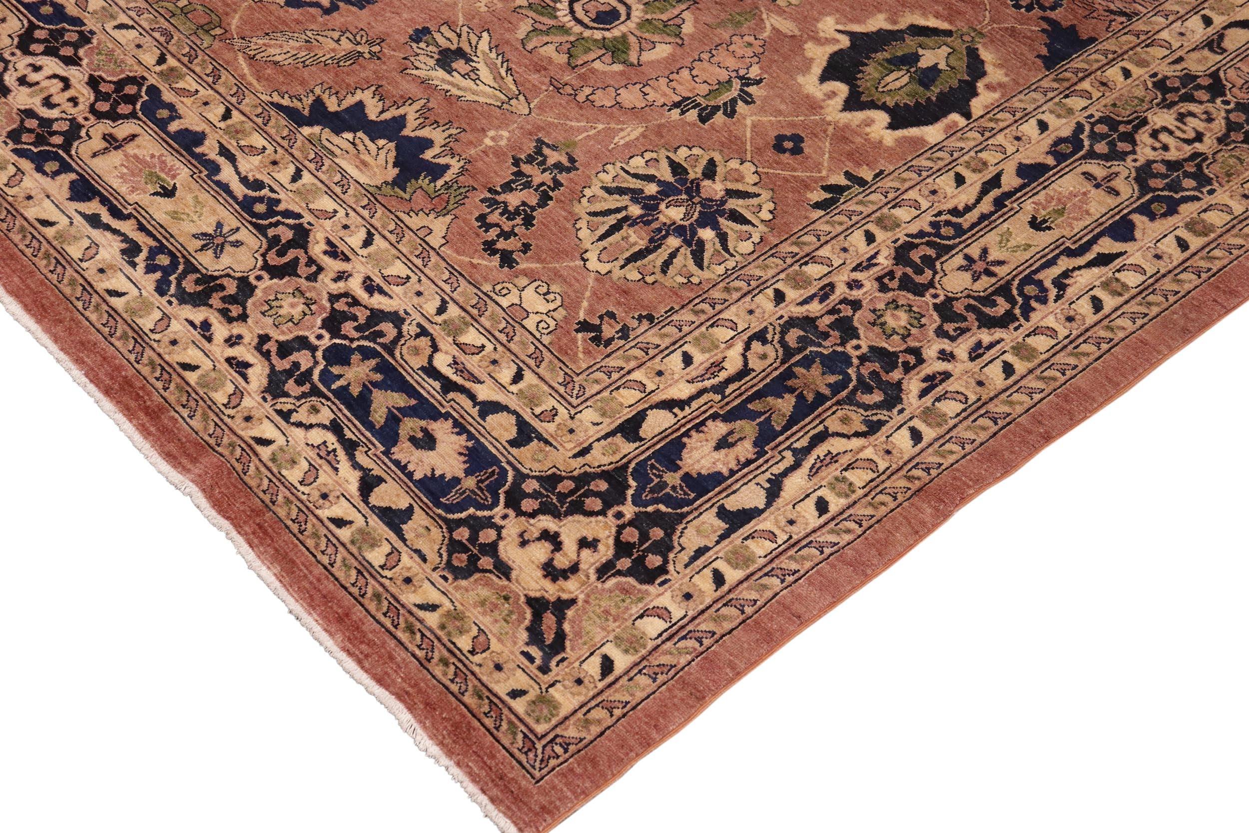 handmade Traditional Kafkaz Orange Blue Hand Knotted RECTANGLE 100% WOOL area rug 10x14