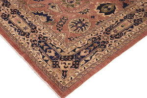 handmade Traditional Kafkaz Orange Blue Hand Knotted RECTANGLE 100% WOOL area rug 10x14