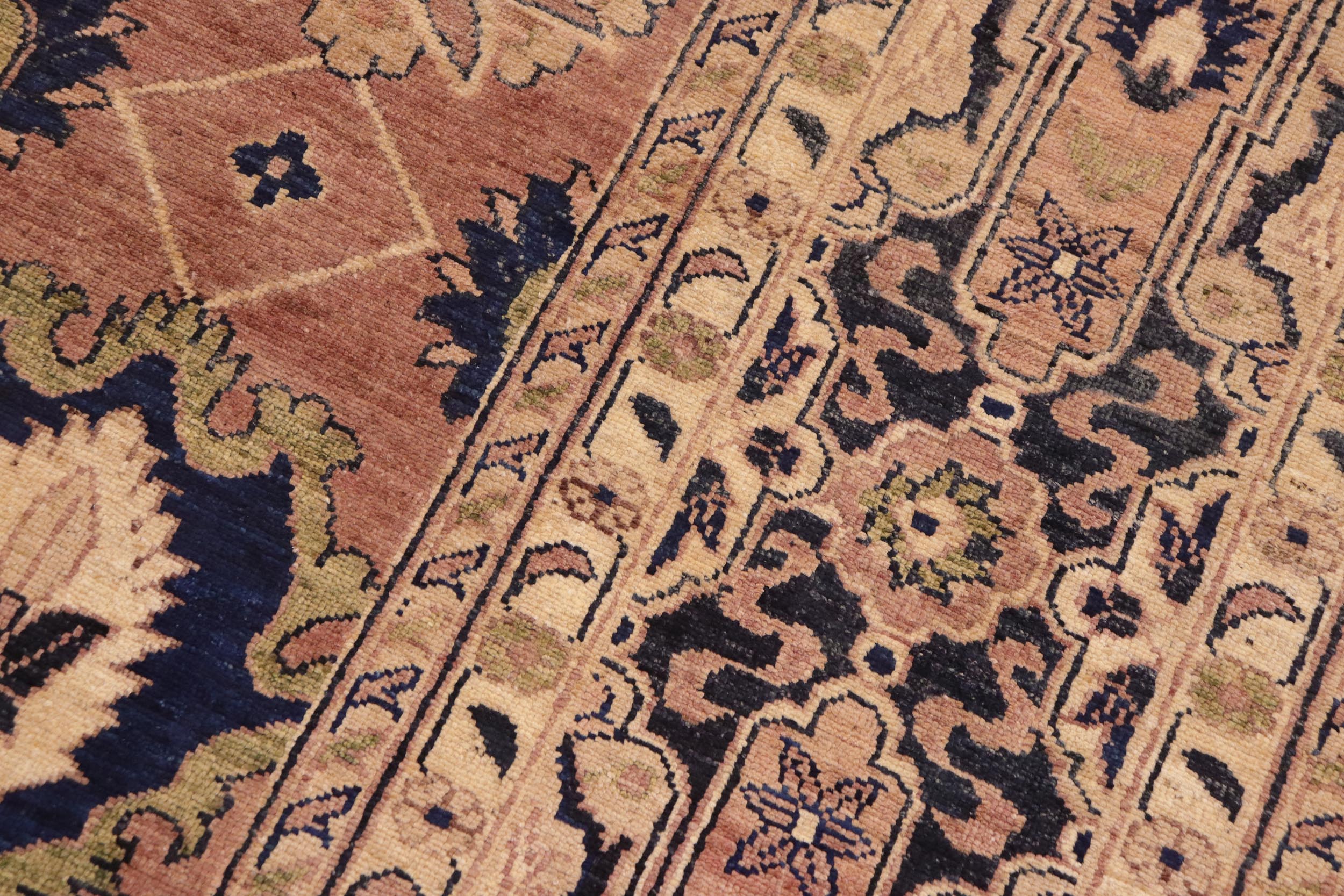handmade Traditional Kafkaz Orange Blue Hand Knotted RECTANGLE 100% WOOL area rug 10x14