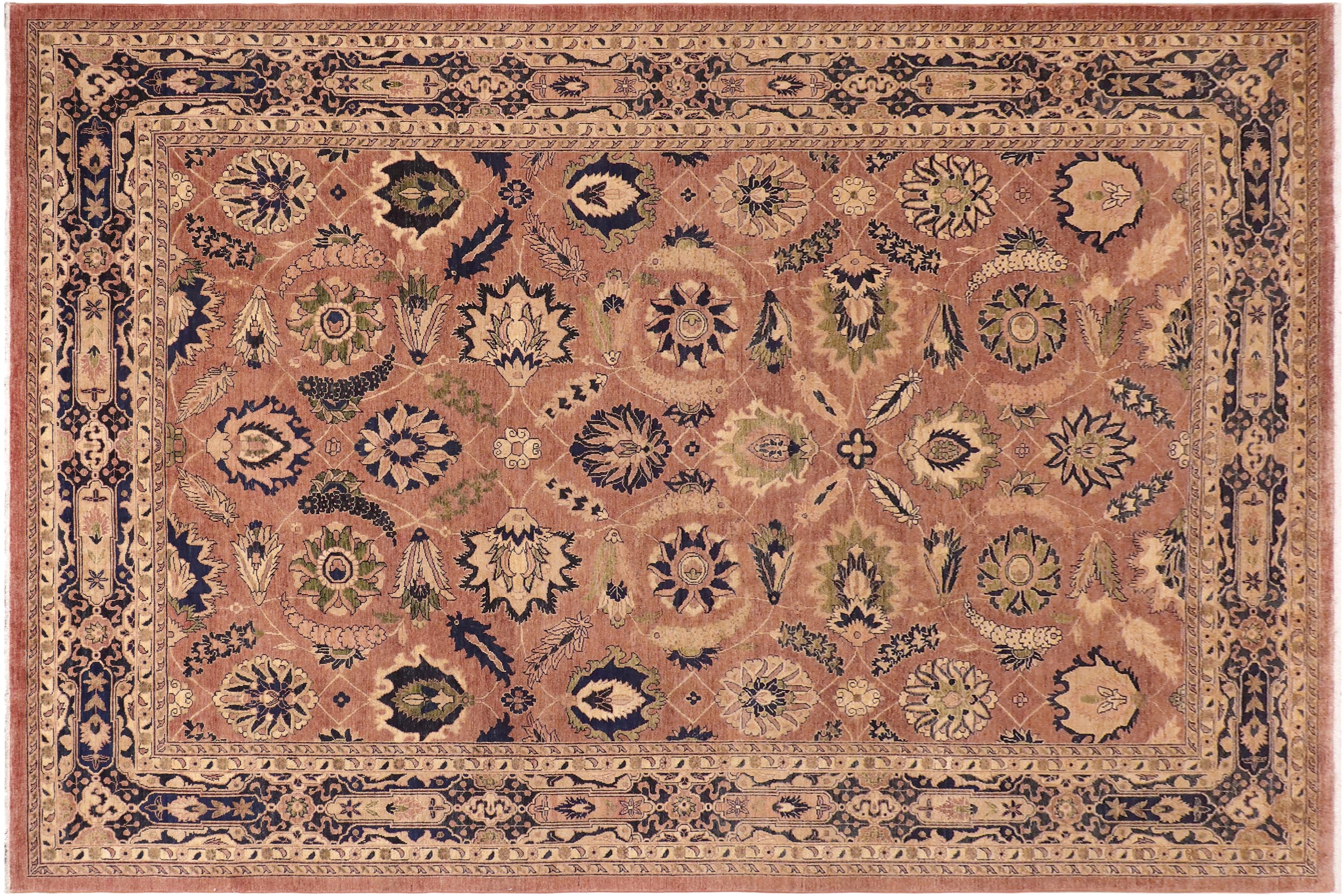 handmade Traditional Kafkaz Orange Blue Hand Knotted RECTANGLE 100% WOOL area rug 10x14