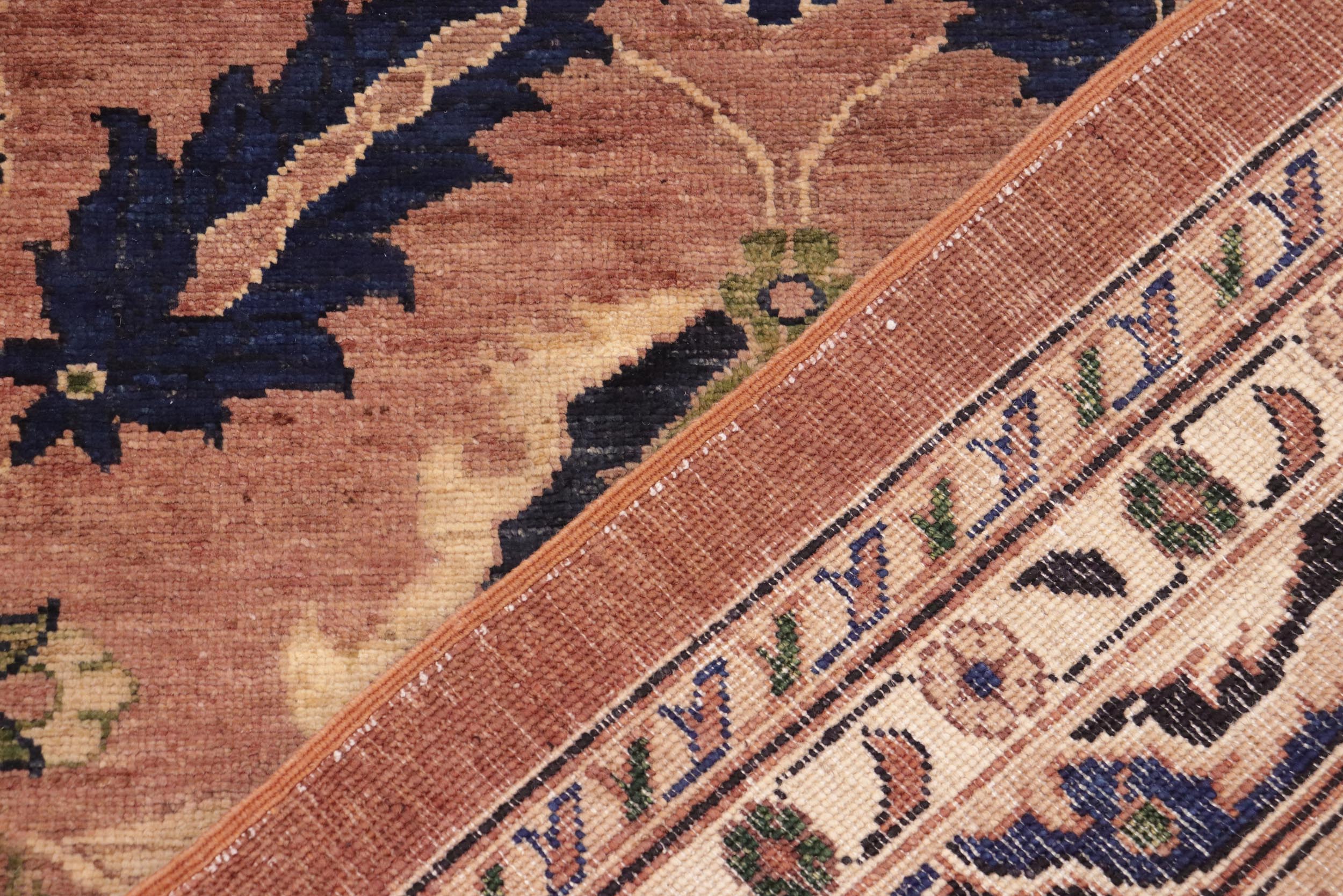 handmade Traditional Kafkaz Orange Blue Hand Knotted RECTANGLE 100% WOOL area rug 10x14