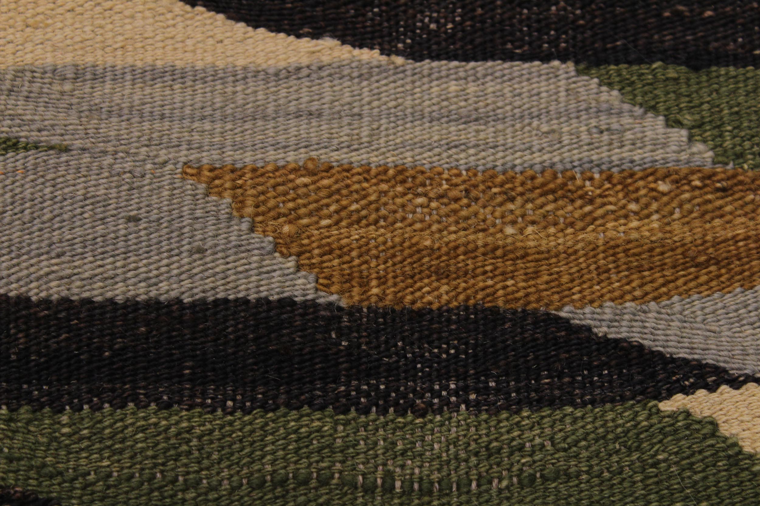 handmade Modern Kilim Beige Green Hand-Woven RECTANGLE 100% WOOL area rug 6x8