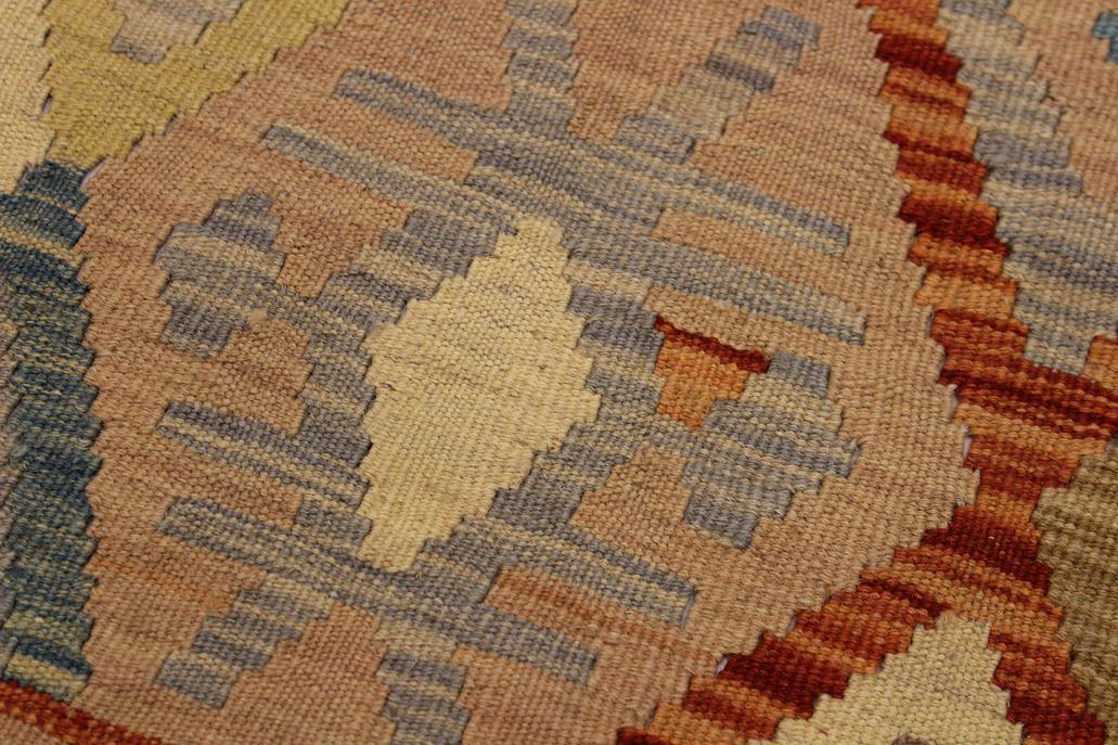 Flat Weave Kilim Antique Navaho Vintage handmade Geometric Kilim Beige Rust Hand-Woven Rectangle 100% Wool Area Rug 5x7 
