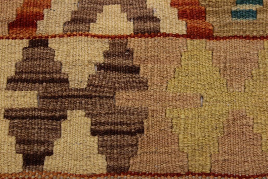 Flat Weave Kilim Antique Navaho Vintage handmade Geometric Kilim Beige Rust Hand-Woven Rectangle 100% Wool Area Rug 5x7 
