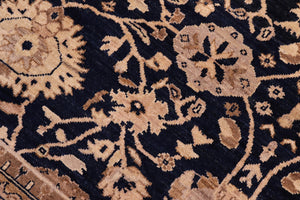 handmade Transitional Kafkaz Drk. Blue Tan Hand Knotted RECTANGLE 100% WOOL area rug 10' x 14'