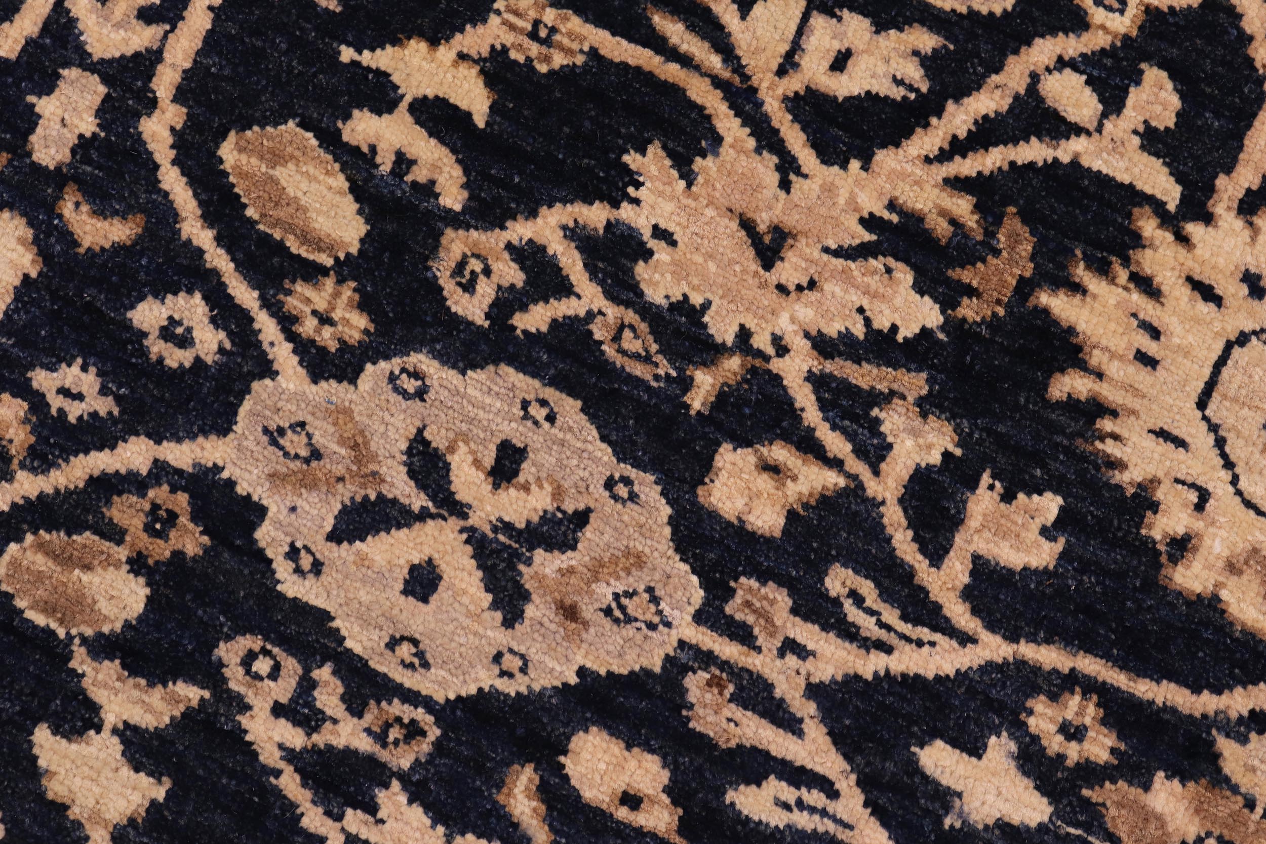 handmade Transitional Kafkaz Drk. Blue Tan Hand Knotted RECTANGLE 100% WOOL area rug 10' x 14'