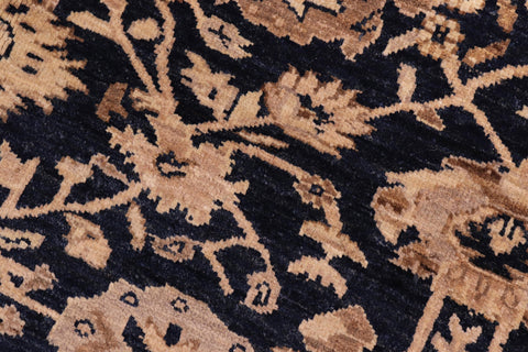 handmade Transitional Kafkaz Drk. Blue Tan Hand Knotted RECTANGLE 100% WOOL area rug 10' x 14'