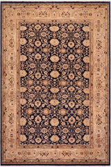 handmade Transitional Kafkaz Drk. Blue Tan Hand Knotted RECTANGLE 100% WOOL area rug 10 x 14