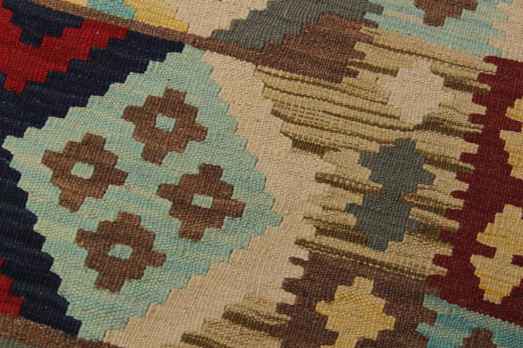 Flat Weave Kilim Antique Navaho Vintage handmade Geometric Kilim Beige Red Hand-Woven Rectangle 100% Wool Area Rug 5x7 