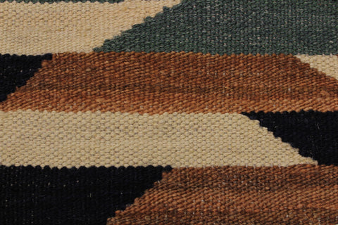 handmade Modern Kilim Ivory Drk. Blue Hand-Woven RECTANGLE 100% WOOL area rug 6x8