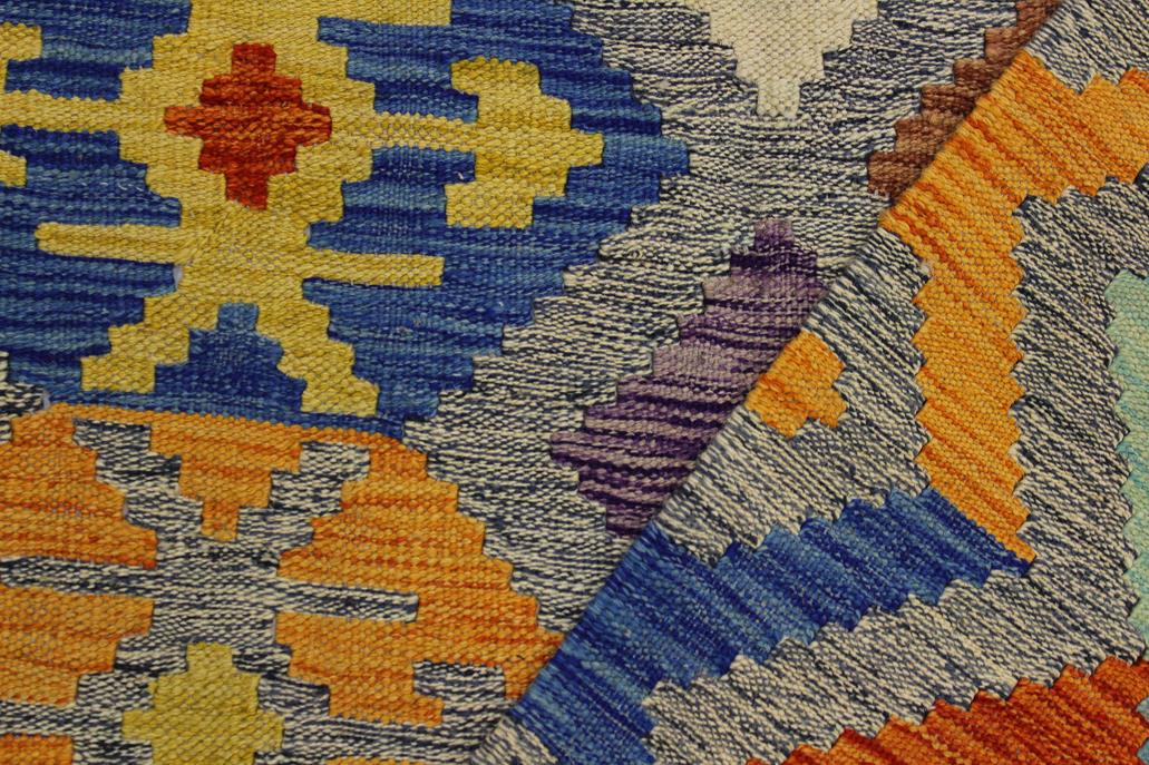 Flat Weave Kilim Antique Navaho Vintage handmade Modern Kilim Gray Beige Hand-Woven Rectangle 100% Wool Area Rug 7x10 