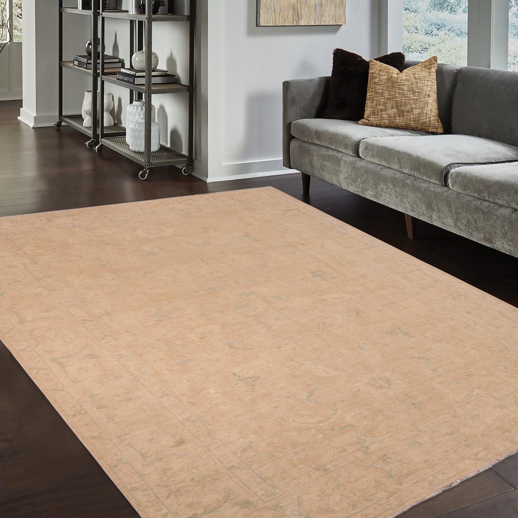 handmade Traditional Kafkaz Tan Beige Hand Knotted RECTANGLE 100% WOOL area rug 10x14