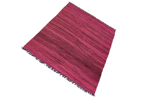 handmade Modern Kilim Pink Brown Hand-Woven RECTANGLE 100% WOOL area rug 6x8