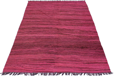 handmade Modern Kilim Pink Brown Hand-Woven RECTANGLE 100% WOOL area rug 6x8