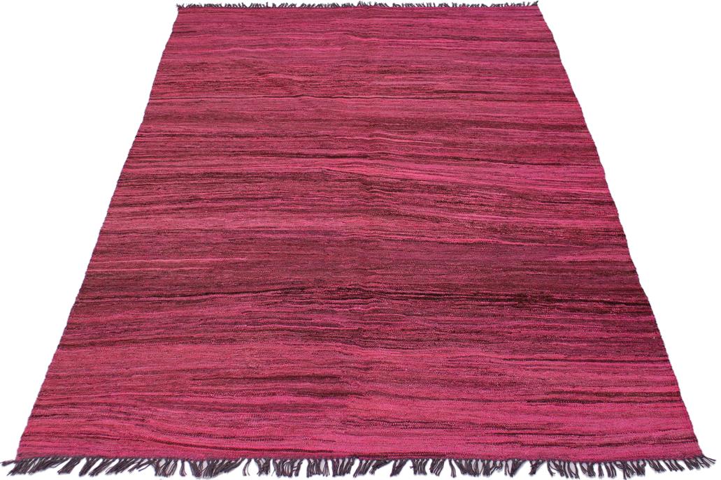 Flat Weave Kilim Antique Navaho Vintage handmade Modern Kilim Pink Brown Hand-Woven Rectangle 100% Wool Area Rug 6x8 