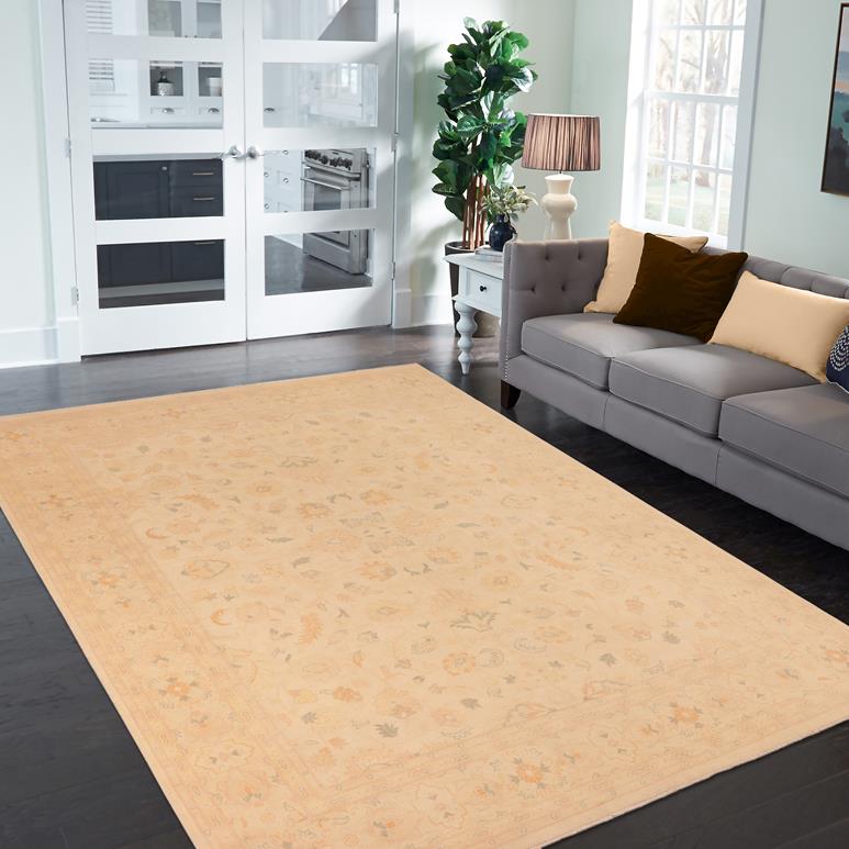 handmade Traditional Kafkaz Beige Gold Hand Knotted RECTANGLE 100% WOOL area rug 10 x 13