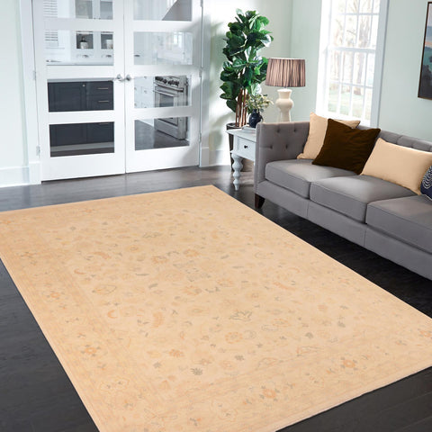 handmade Traditional Kafkaz Beige Gold Hand Knotted RECTANGLE 100% WOOL area rug 10x13