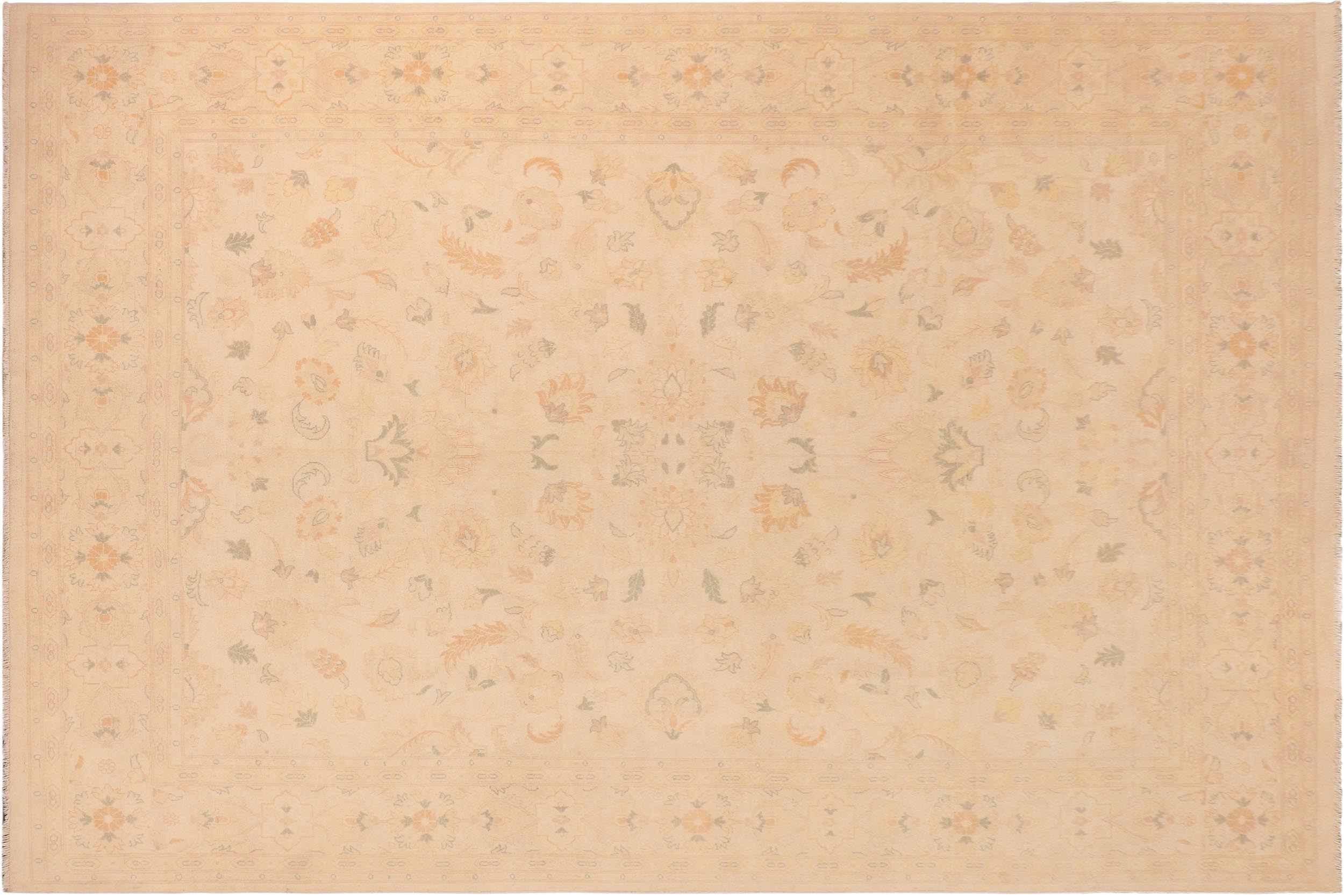 handmade Traditional Kafkaz Beige Gold Hand Knotted RECTANGLE 100% WOOL area rug 10x13