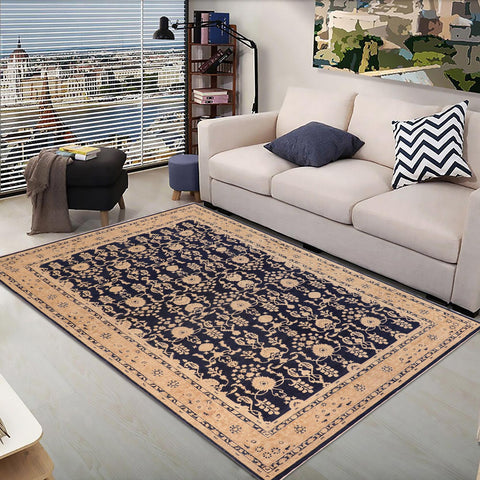 handmade Transitional Kafkaz Blue Brown Hand Knotted RECTANGLE 100% WOOL area rug 10' x 15'