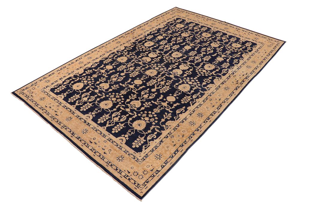 handmade Traditional Kafkaz Blue Brown Hand Knotted RECTANGLE 100% WOOL area rug 10 x 15