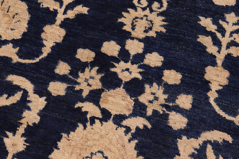 handmade Transitional Kafkaz Blue Brown Hand Knotted RECTANGLE 100% WOOL area rug 10' x 15'
