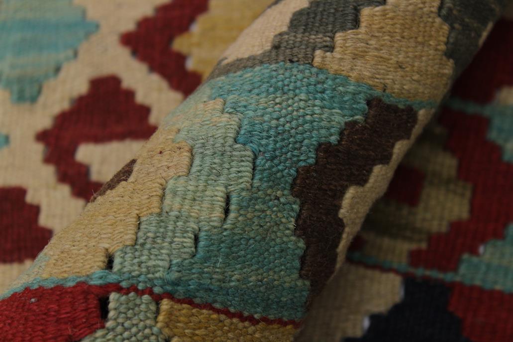 Flat Weave Kilim Antique Navaho Vintage handmade Geometric Kilim Beige Red Hand-Woven Rectangle 100% Wool Area Rug 5x7 