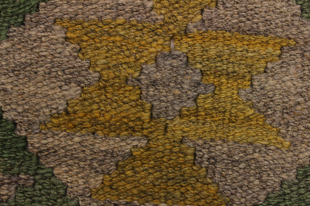 handmade Geometric Kilim Lt. Brown Blue Hand-Woven RECTANGLE 100% WOOL area rug 6 x 8