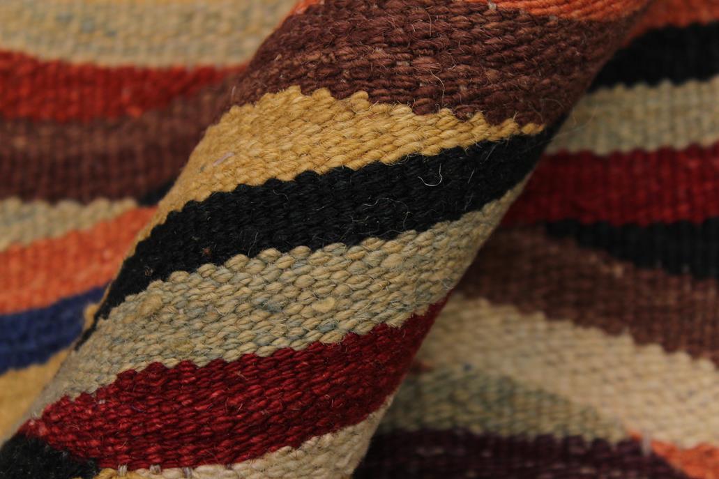 Flat Weave Kilim Antique Navaho Vintage handmade Modern Kilim Beige Blue Hand-Woven Rectangle 100% Wool Area Rug 8x10 