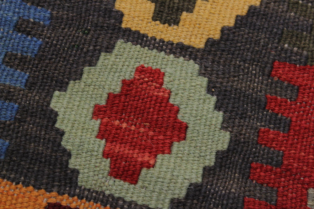 handmade Geometric Kilim Gray Red Hand-Woven RECTANGLE 100% WOOL area rug 6 x 8