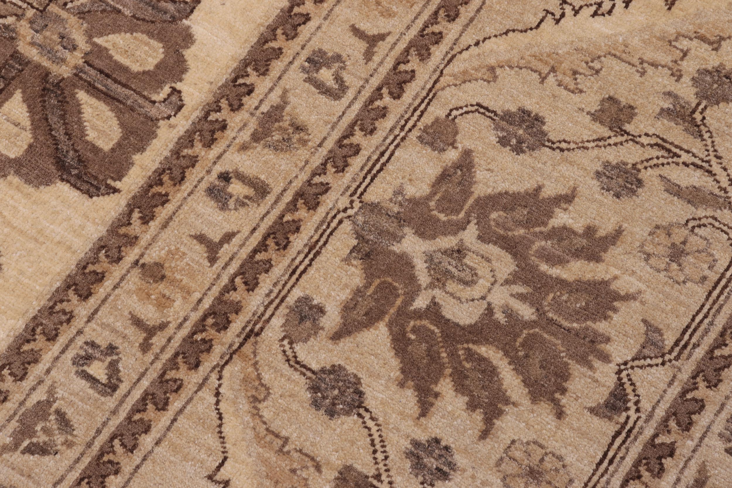 handmade Transitional Kafkaz Beige Tan Hand Knotted RECTANGLE 100% WOOL area rug 10' x 14'