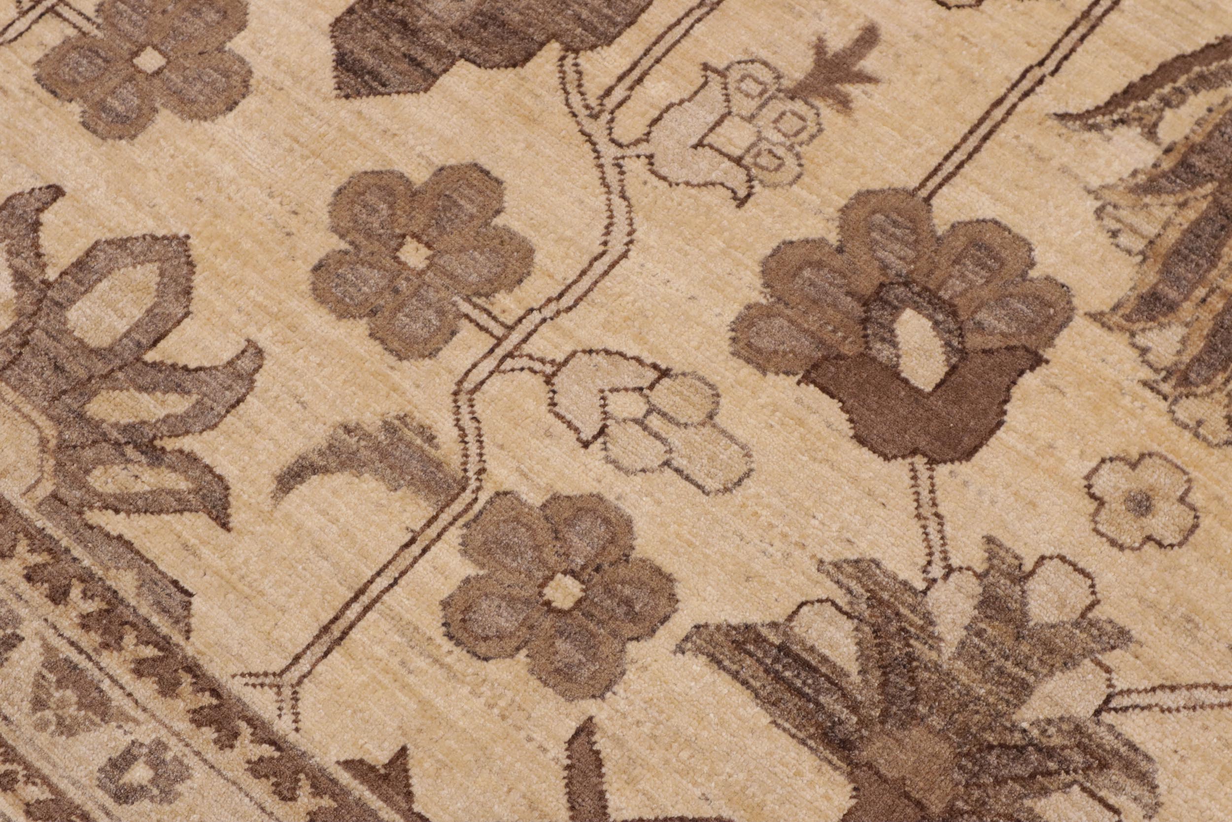 handmade Transitional Kafkaz Beige Tan Hand Knotted RECTANGLE 100% WOOL area rug 10' x 14'